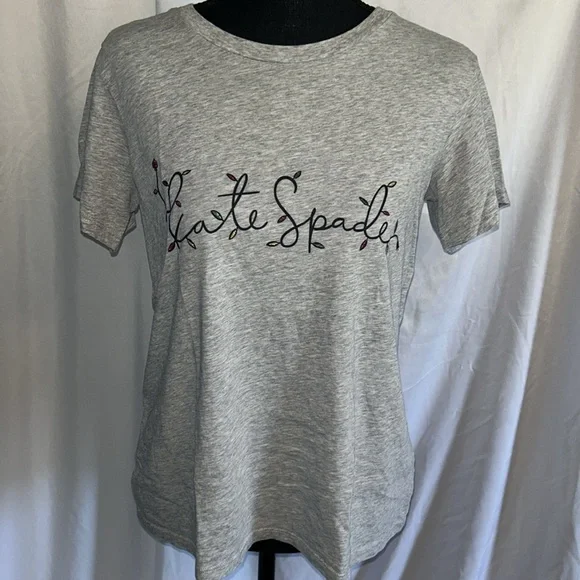 Kate Spade New York Gray String Lights Logo Holiday T Shirt